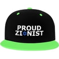 thumbnail image 1 of Proud Zionist Hip Hop Hat Two Tone Flat Bill 6 Panel Cap Unisex, 1 of 9