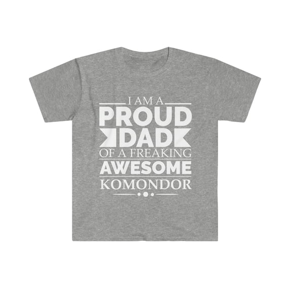 Proud dad of Komondor Dog Dad Owner Father's Day Unisex T-shirt S-3XL