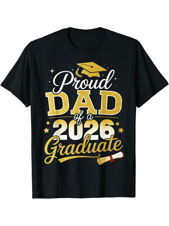 Proud dad of a Class of 2026 Graduate Senior Graduation T-Shirt, Vintage Birthday Gift