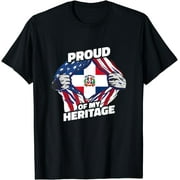 Proud of My Heritage - Dominican Republic American Flag T-Shirt