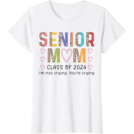 Proud senior mom 2024 graduation class of not crying Leopard T-Shirt