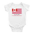 thumbnail image 1 of Proud to Be Canadian American Flag Baby Romper Bodysuit (White, 0-3 Months), 1 of 5