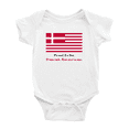 thumbnail image 1 of Proud to Be Danish American Flag Cute Baby Bodysuits Newborn Clothes (White, 18-24 Months), 1 of 5