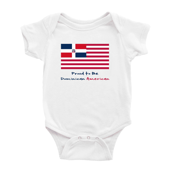 Proud to Be Dominican American Flag Baby Bodysuit Newborn Clothes Outfits (White, 18-24 Months)