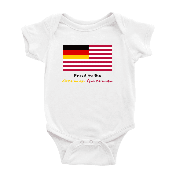 Proud to Be German American Flag Baby Bodysuit Newborn Clothes Outfits (White, 6-12 Months)