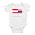 thumbnail image 1 of Proud to Be Indonesian American Flag Baby Bodysuits Newborn Clothes (White, 0-3 Months), 1 of 5