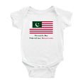 thumbnail image 1 of Proud to Be Pakistani American Flag Cute Baby Romper Bodysuit For Boy Girl (White, 3-6 Months), 1 of 5