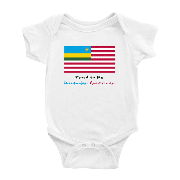 Proud to Be Rwandan American Flag Baby Rompers Baby Bodysuit (White, 6-12 Months)