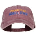 thumbnail image 1 of Proud to be American Embroidered Washed Cap - Maroon OSFM, 1 of 5