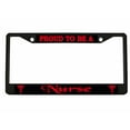 thumbnail image 1 of Proud to be a Nurse Style Metal License Plate Frame Personalized/Car Accessories Car Tag Holder Cover (Black/Red), 1 of 2