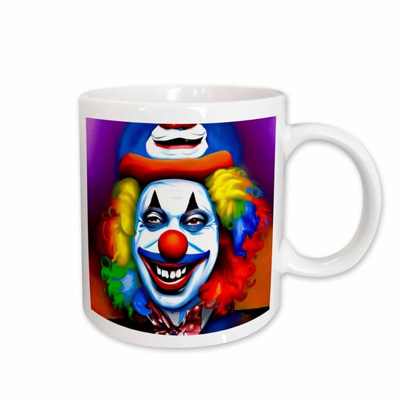 3drose, Proudly-looking Smiling Colorful Clown. Funny and Cool Digital Art, 15oz Mug