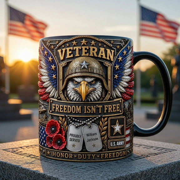 Proudly Served Magic Ceramic Coffee Mug - Personalized Gifts For Veterans