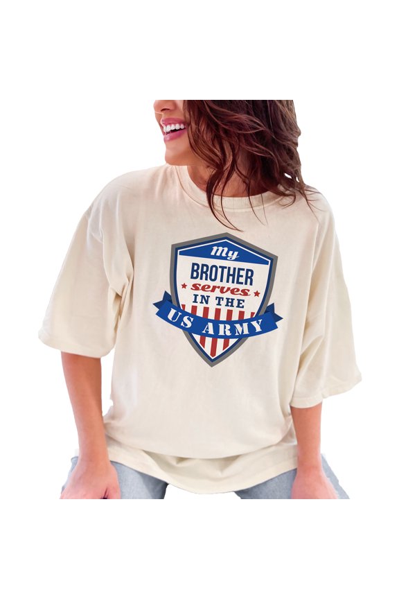 Proudly Support My Brother US Army, Ivory Comfort Colors T-Shirt, Small