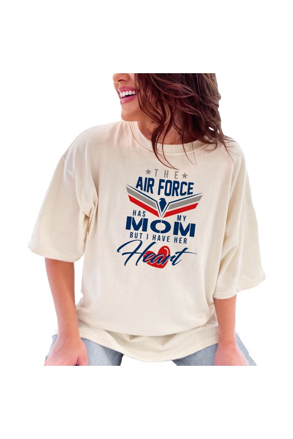 Proudly Supporting My Air Force Mom Heart, Ivory Comfort Colors T-Shirt, XL
