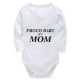 thumbnail image 1 of Pround Baby Of A Mom Plain Onesie Long Sleeve Baby Boys' Bodysuits White 18 Month Rompers, 1 of 2