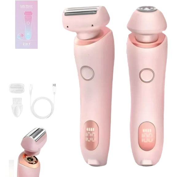Proustore Razor, Proustore The Glide Pro 3.0, 2-in-1 Women's Body Shaver, USB Rechargeable Electric Razor for Women, Cordless Shaver Hair Remover Epilator for Bikini Line (Pink)