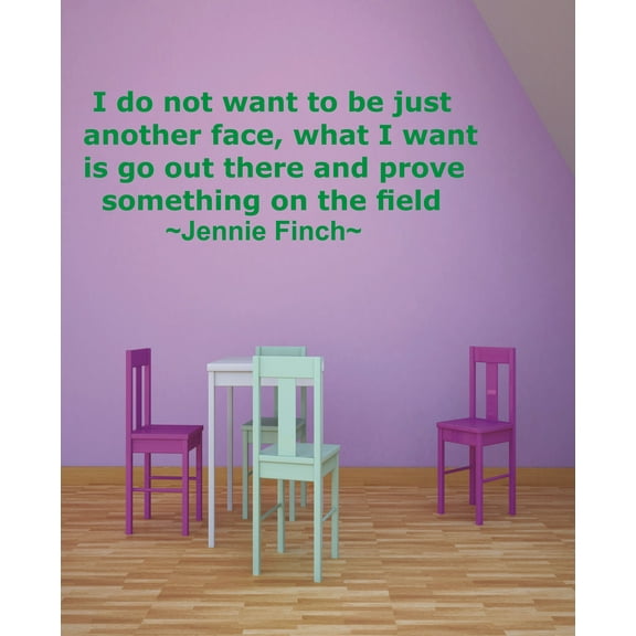 Prove Something On The Field - Jennie Finch) Quote Softball Sport Inspiration Motivation Quotes Custom Wall Decal for Bedroom Home Room Wall Vinyl Art Design Decor Sticker Decoration Size (20x40 inch)