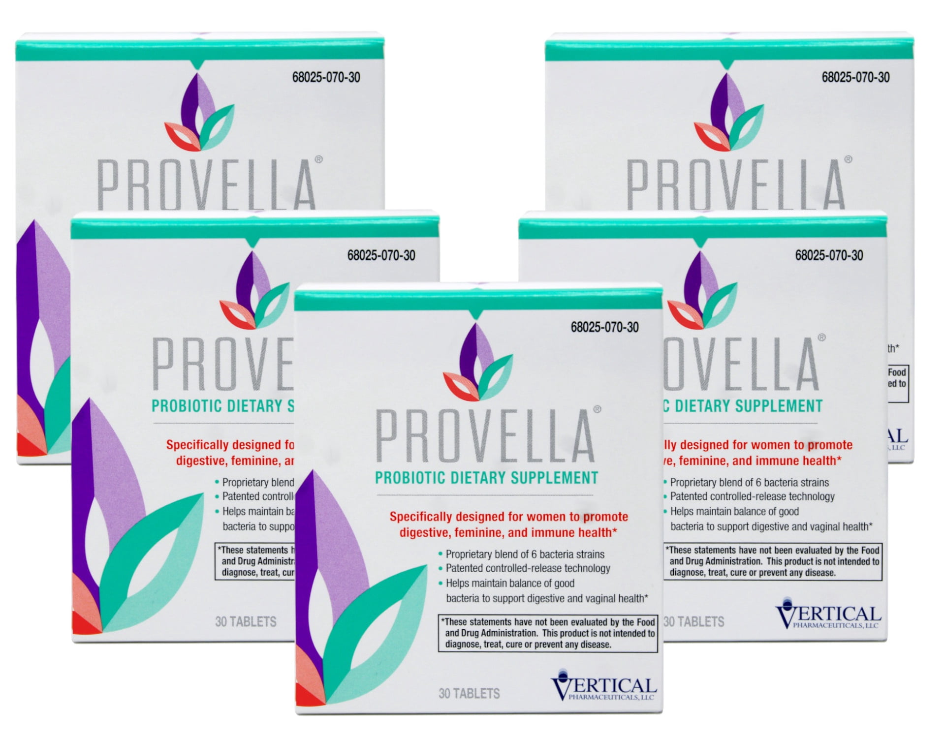 Provella Women's Probiotic Dietary Supplement Tablets, 30 Count - 5 Pack