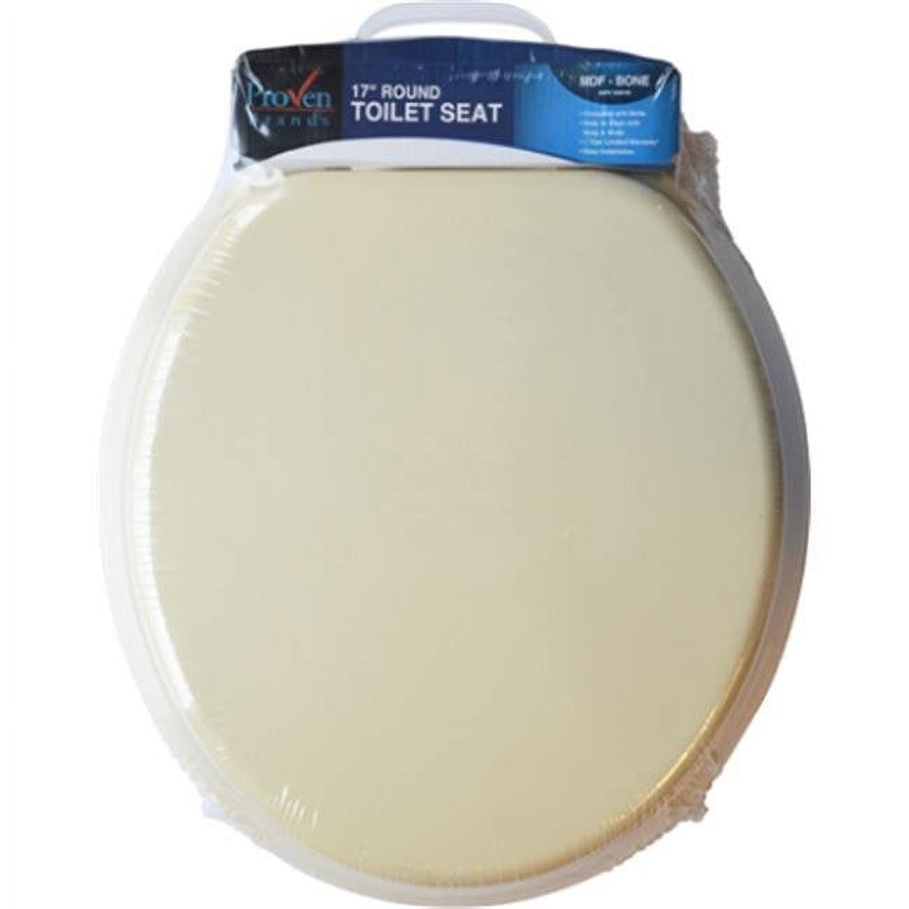 Proven Brands TSY17001B 17 in. Round Wood Bone Color Toilet Seat