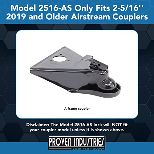 Proven Industries Model 2517AS Trailer Lock, Fits (2020or Newer) 2 5/