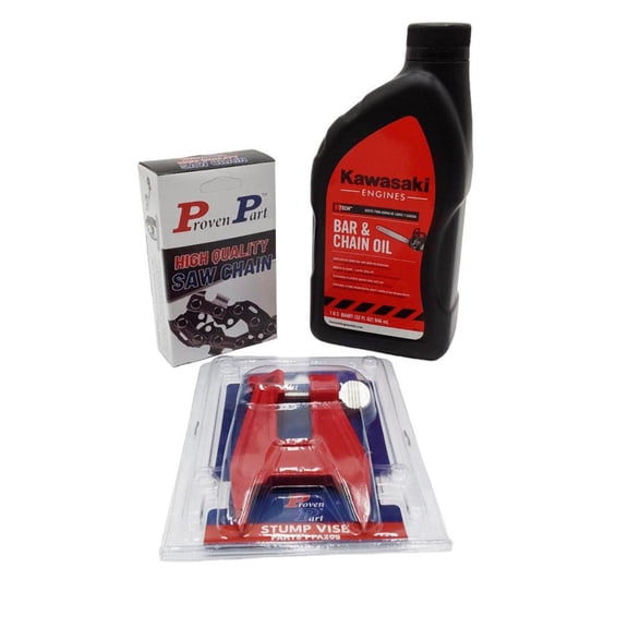 (1) Chain 20" .050" 3/8" 70DL For Poulan CS 550 590 (1) Qt Oil (1) Stump Vise