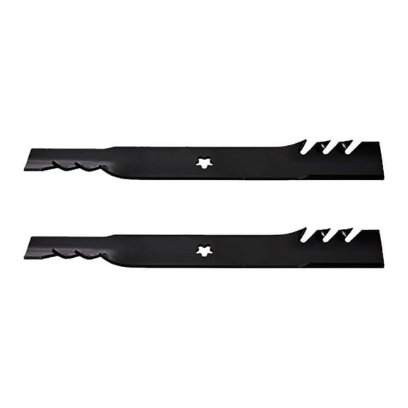 Proven Part 2x Toothed Mulching Blades Fit 21546095, 532138971, 532127843, 14392