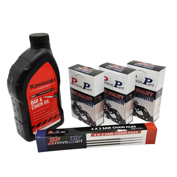 Proven Part (3) 16" Full Skip Chain For 16In Bar 0.325 Pitch .050 Gauge 67DL (1) Qt Oil (12) Files