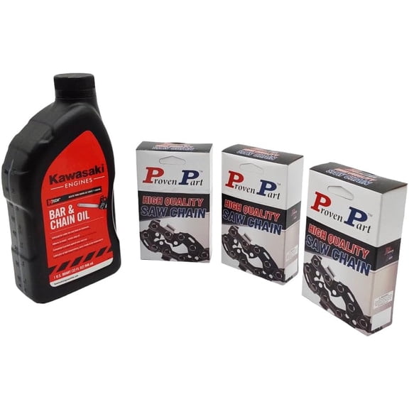 Proven Part (3) 18" Full Skip Chain For 18In Bar 0.325 Pitch .050 Gauge 68DL Fits Oregon 20JPX068G (1) Qt Oil
