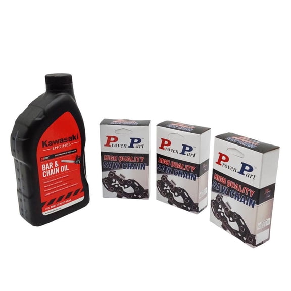 Proven Part (3) Full Chisel 20 Inch .050 3/8" Lp 70Dl For Poulan Cs 550 590 (1) Quart Oil