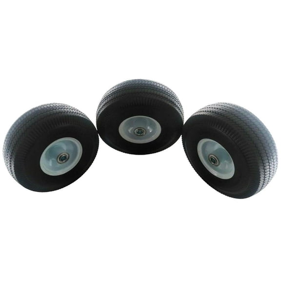 Proven Part 3-Pack Wheel Assembly No Flat 4.10X3.5-4 Fits Little Wonder Front Tire