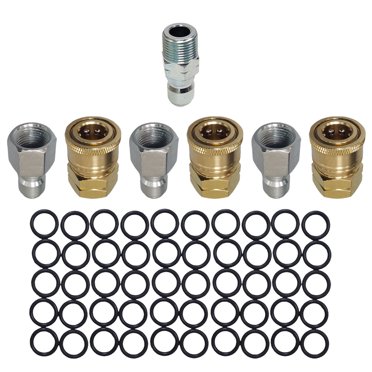 Fasster Q201 Fuel Fitting: 5/16 Female Quick Connect (w/ Clips) To 3/8 Male Quick Connect
