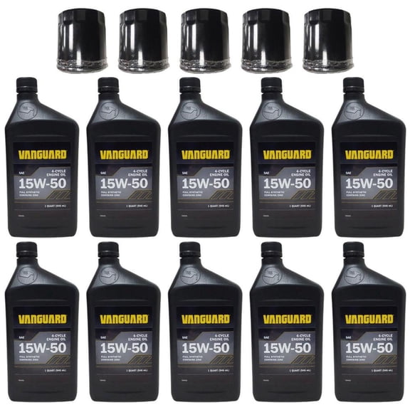 Proven Part 5 Oil Filters 10 Quarts 15W50 Oil Fits Briggs 692513