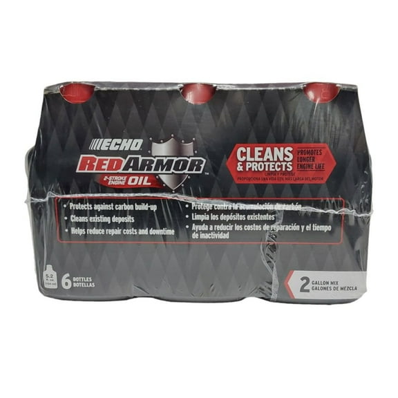 Proven Part 6-Pack Echo Red Armor 2 Gallon Mix 2-Cycle Oil 5.2Oz- 6550002