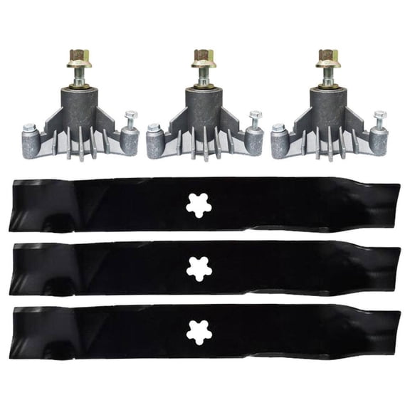 143651 152443 46" DECK BLADES & SPINDLES MANDREL KIT FITS HUSQ FITS POULAN
