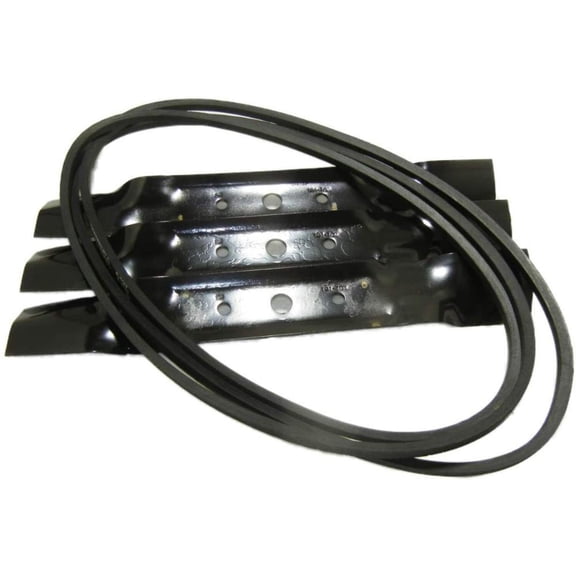 3 BLADES & 1 DECK BELT 48" DECK FITS JOHN DEERE L120 L130 GX20250 GX20305