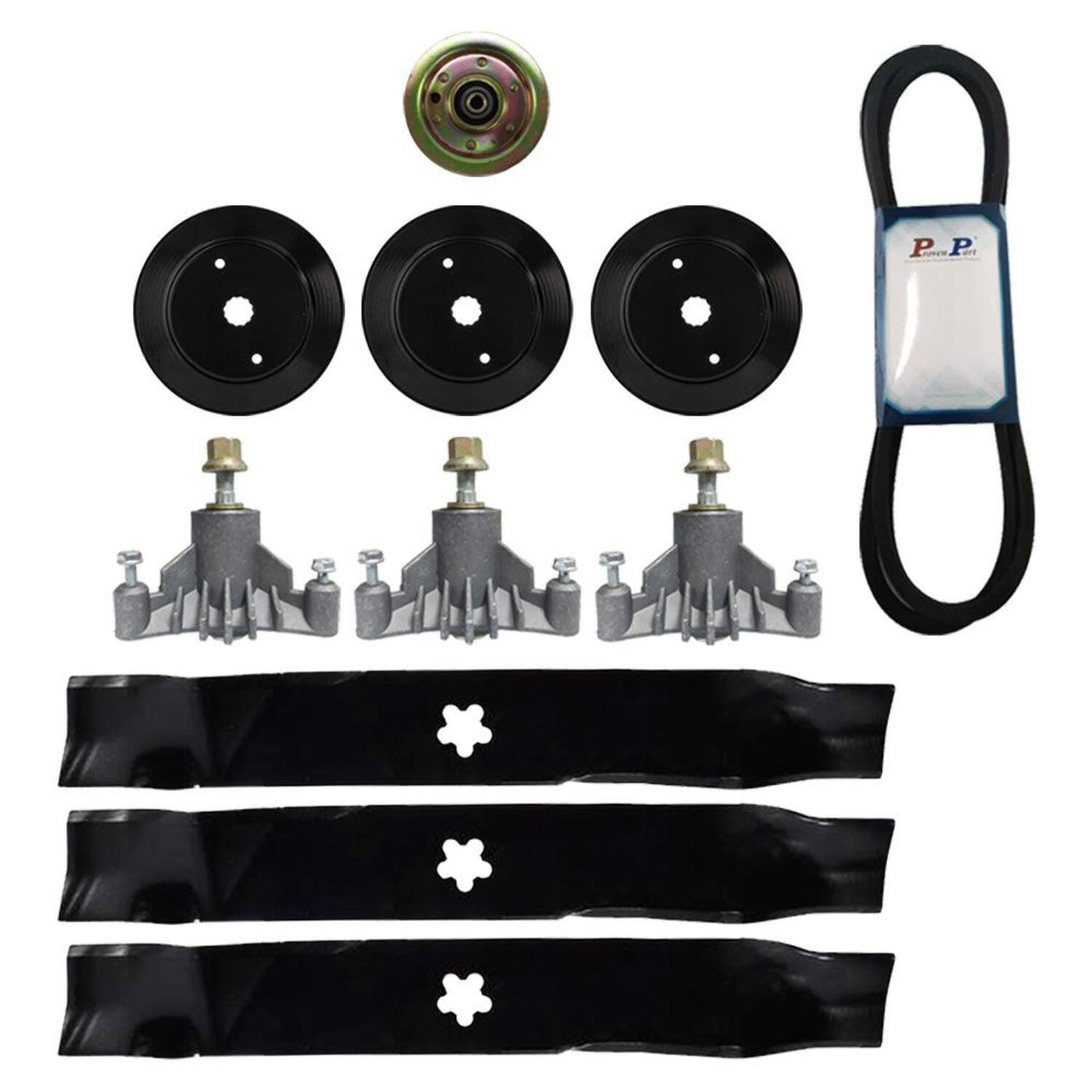 Proven Part Lawn Mower  Kit 46 Inch Belt Blades Pulley Spindle 532144959 532153531 532163819 532143651