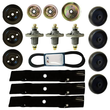 Mower Deck Kit Blades Spindle Fits John Deere LA145 LA165 D140 D150 D160 X140 X1