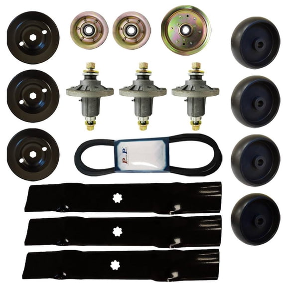 Mower Deck Kit Blades Spindle Fits John Deere LA145 LA165 D140 D150 D160 X140 X1