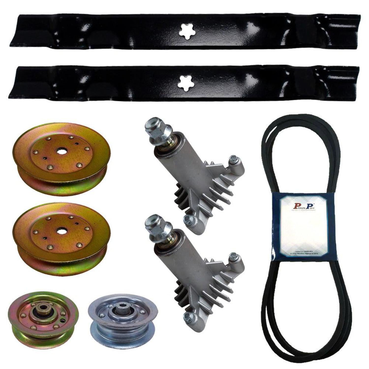 Proven Part Mower Deck Rebuild Kit Fits Craftsman With 3 Post Spindle Includes Pulleys Belt Blades For Part Numbers 130794, 134149, 144959, 173437, 131494 Sears Craftsman