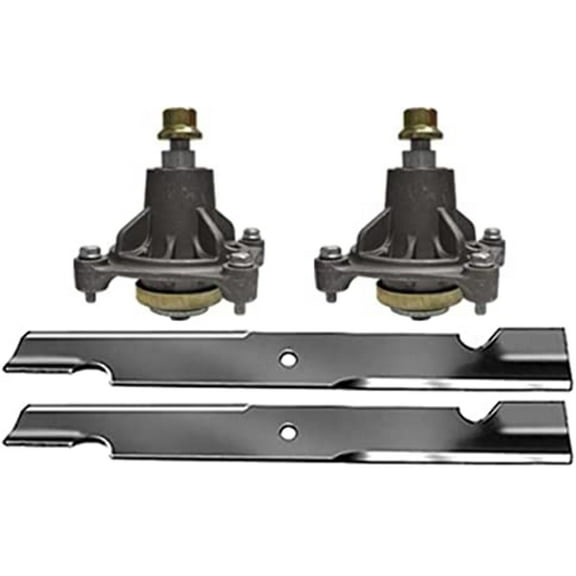 Proven Part Set Of 2 Spindles 2 Blades For 42 Inch Deck For Compatible With Hustler 604214 603992
