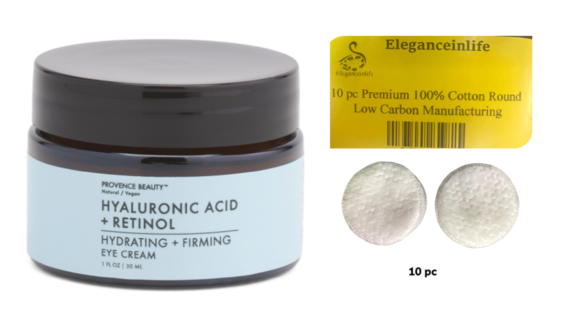 Provence Beauty Natural Vegan Hyaluronic Acid+ Retinol Hydrating + Firming Eye Cream 1oz