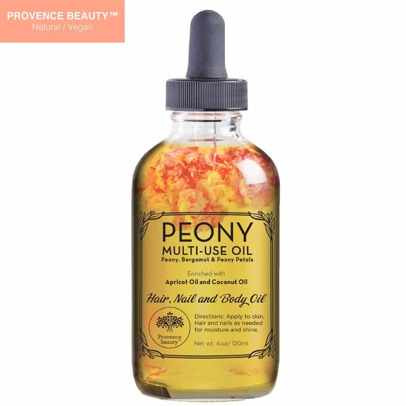 Provence Beauty Peony Bergamot Moisturizing Body Oil for Hair Nails and Skin