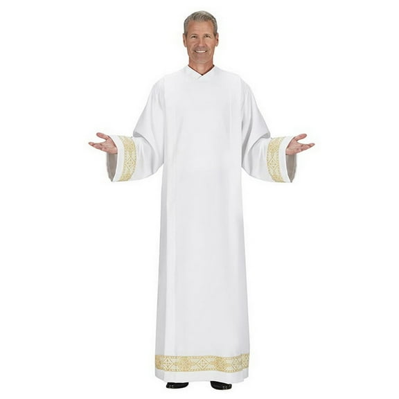 RJ Toomey N2904MD Provence Polyester Front Wrap Alb - Medium