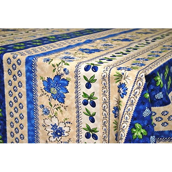 Provence Tablecloth Monaco Cream, French Provence Coated Cotton Tablecloth, 60x84 Inches By Le Cluny