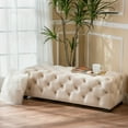 thumbnail image 1 of Provence Tufted Velvet Fabric Rectangle Ottoman Bench, 1 of 9