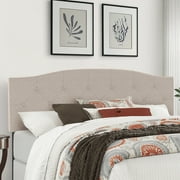 Provence Upholstered Arch Diamond Tufted Headboard, King/California King, Linen, by Hillsdale Living Essentials