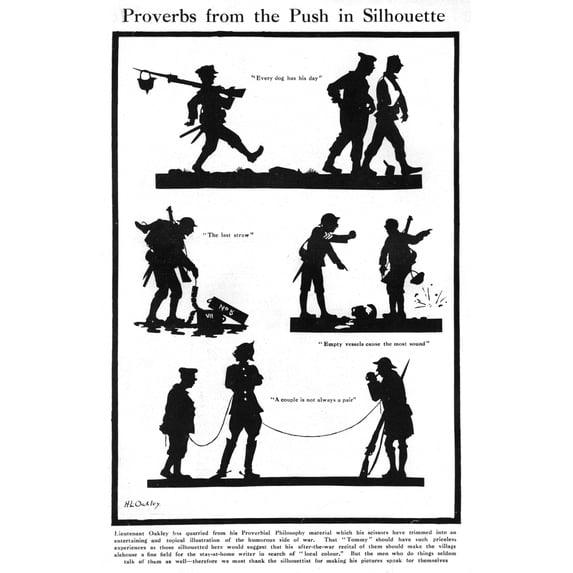 Proverb From The Push In Silhouette By H. L. Oakley Poster Print By ?? Illustrated London News Ltdmary Evans