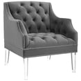 thumbnail image 1 of Modway Proverbial Tufted Button Accent Performance Velvet Armchair in Gray, 1 of 6