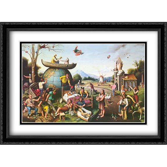 Proverbidioms II 2x Matted 32x26 Large Black Ornate Framed Art Print by Thomas E. Breitenbach