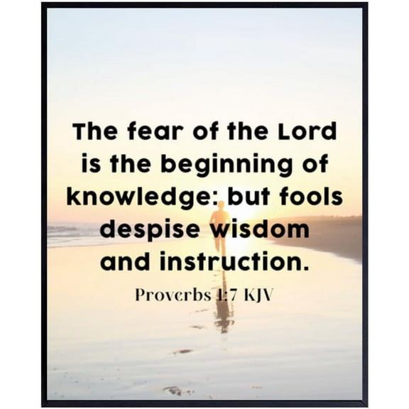 Proverbs 1:7 Bible Verse Wall Art Inspirational Scripture Print Christian Home Decor & Faith-Based Gifts